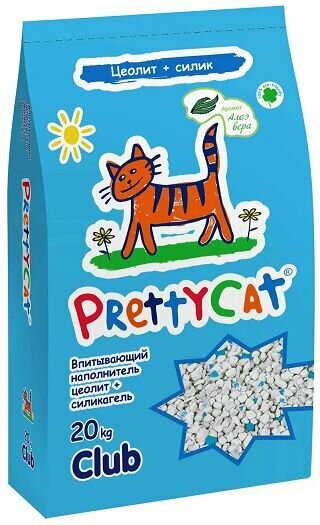 Pretty Cat Наполнитель впитывающий для кошачьих туалетов Naturel С алое CLUB 4689089621496 20 кг 59580 (2 шт)