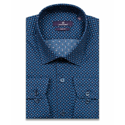 фото Рубашка poggino, размер xl (43-44 cm.), синий
