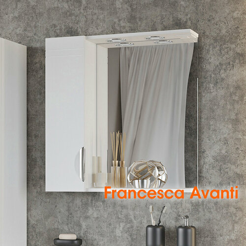Шкаф-зеркало Francesca Avanti Доминго 70 С левый белый 10190₽
