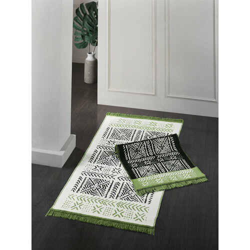 SAREV Коврик для ванной Jeladi цвет: зеленый, белый, черный (60х100 см)