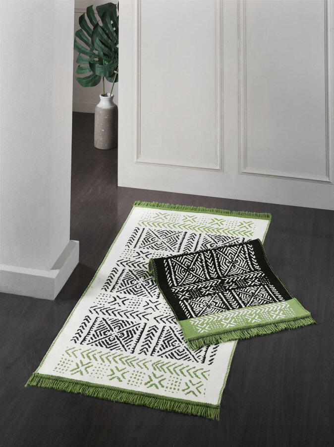 фото SAREV Коврик для ванной Jeladi цвет: зеленый, белый, черный (60х100 см)