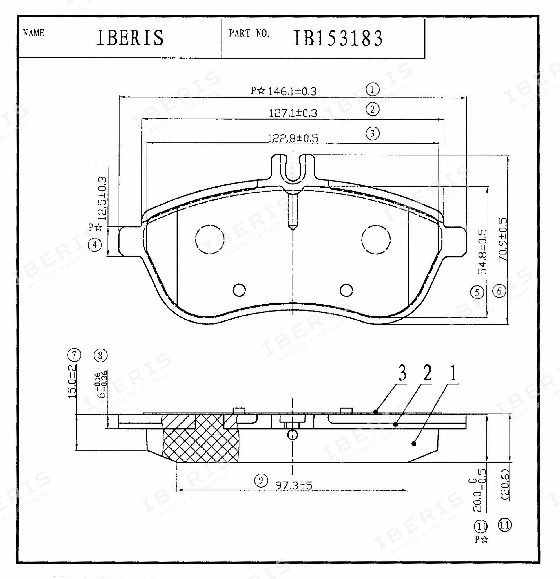 Iberis колодки тормозные пер к-т mercedes c-class ib153183 (oem a0054200820)