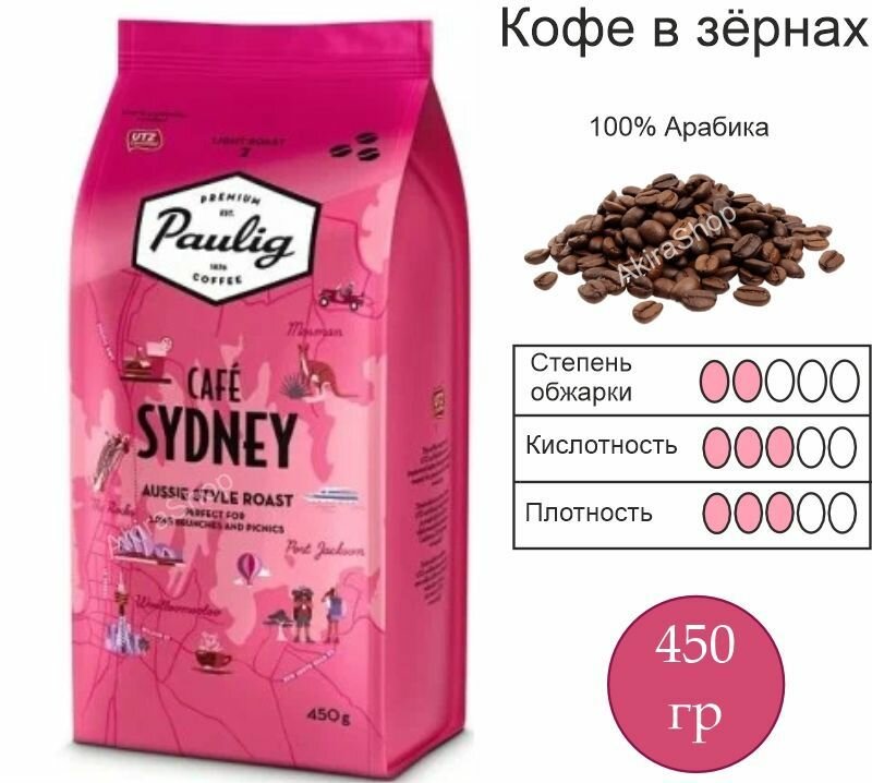 Кофе зерновой Paulig Cafe Sydney, 450 гр. Финляндия