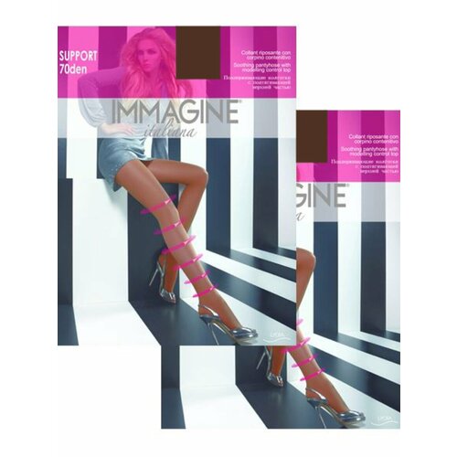 фото Колготки immagine support press, 70 den, 2 шт., размер 5, коричневый