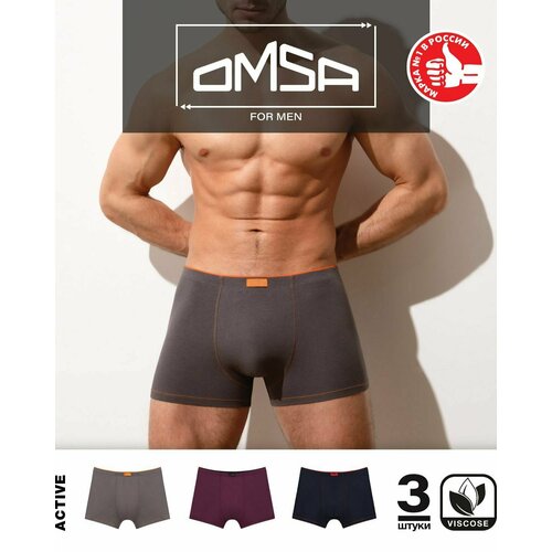 фото Трусы omsa, 3 шт., размер 52(2xl), мультиколор