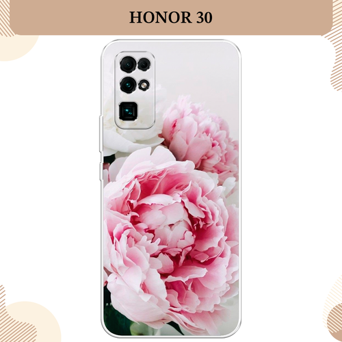 Силиконовый чехол Розовые и белые пионы на Honor 30 / Хонор 30 силиконовый чехол розовые и белые пионы на honor 30 хонор 30