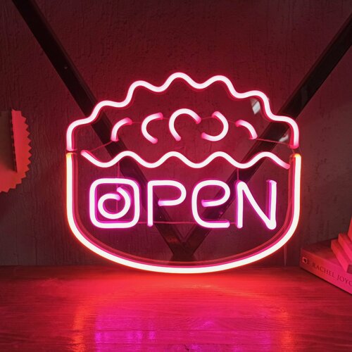 Изображение товара Неоновая вывеска Open Суши, 30х26 см