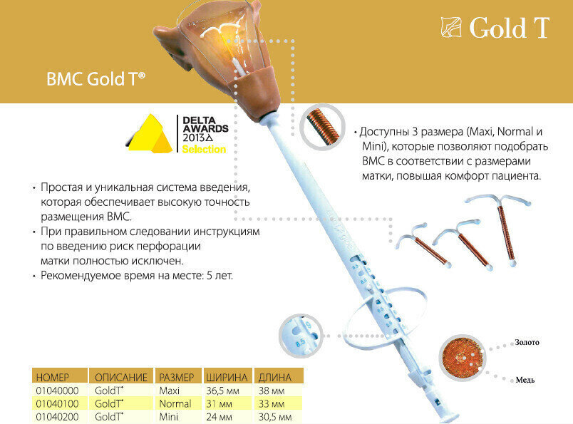 Изображение Спираль внутриматочная Eurogine Gold T Normal