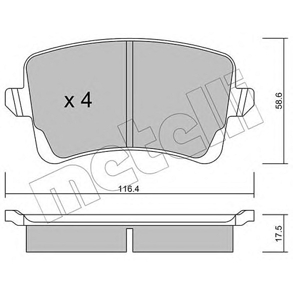 METELLI 22-0776-0 (8K0698451 / 8K0698451A / 8K0698451B) колодки дисковые задние\ Audi (Ауди) a4 / a5 1.8tfsi-3.2fsi / 2.7tdi