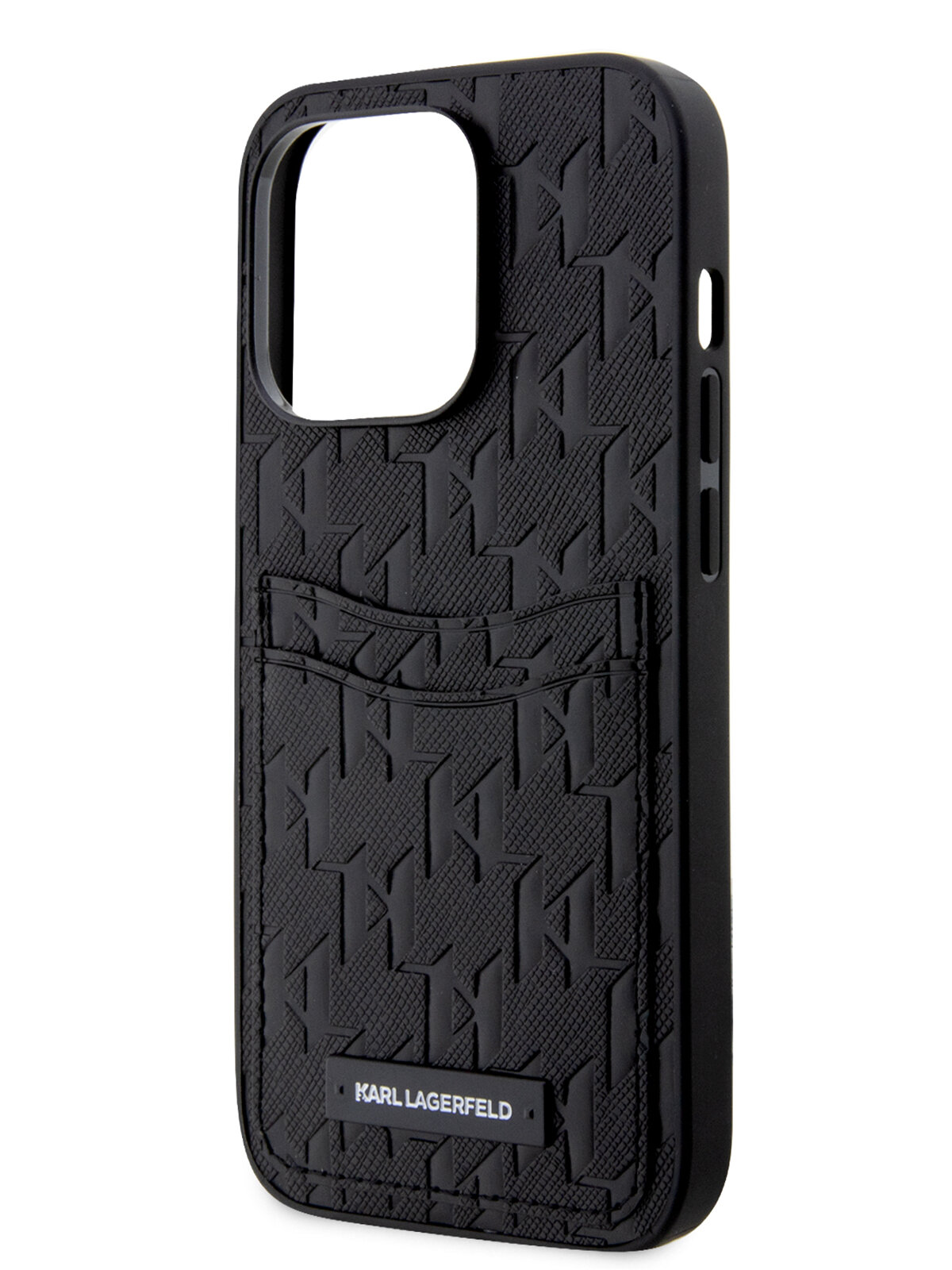 Lagerfeld для iPhone 13 Pro чехол PU Saffiano Monogram with Cardslot Hard Black