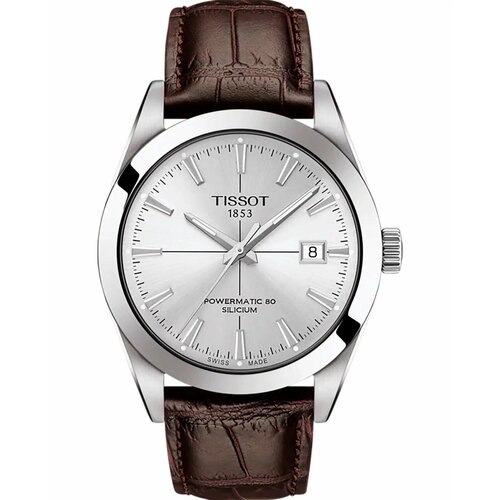 Наручные часы TISSOT T-Classic, коричневый, серебряный tissot gentleman powermatic 80 silicium t1274071603101