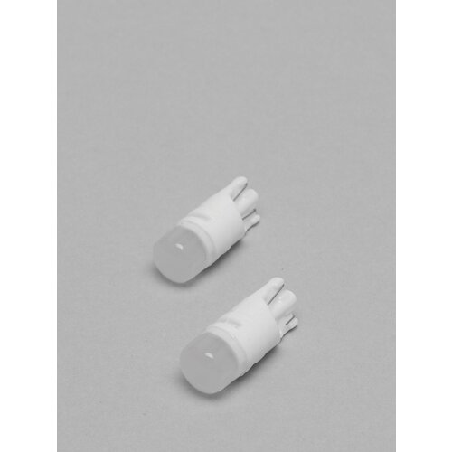 Автомобильная светодиодная лампа Т10 W5W 2SMD ceramic 2 штуки Линза Прозрачная 599₽