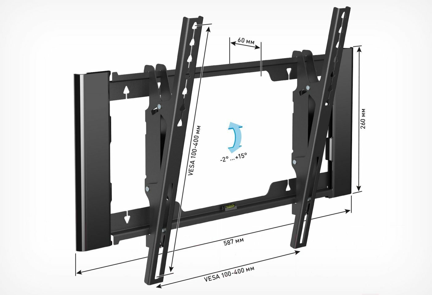 Кронштейн для телевизора Holder T4925-B черный 26 -55 макс.45кг настенный наклон — фото 1