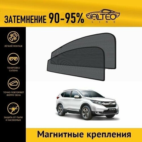 Автошторки ALTEO PREMIUM на Honda CR-V 5 (RW)(2016-2020) на передние двери на магнитах с затемнением 90-95%/каркасные автошторки Honda CR-V 5/солнцезащитный экран/шторки в авто/шторки в машину