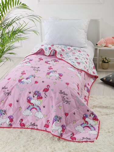 Изображение товара Покрывало-одеяло "Поплин", 1,5 спальное, двустороннее, стеганое, с рисунком, летнее