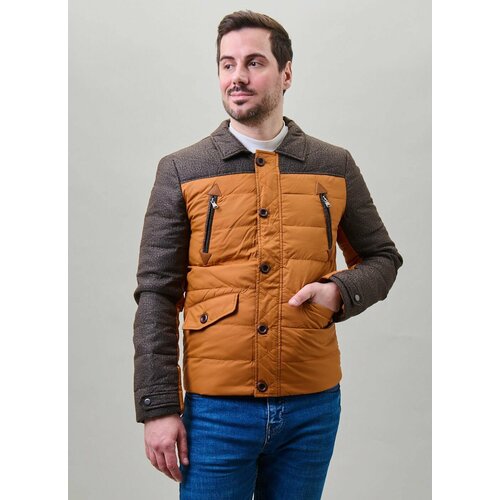 Куртка КАЛЯЕВ, размер 44, оранжевый куртка утепленная 15 каляев размер 44 джинсовый