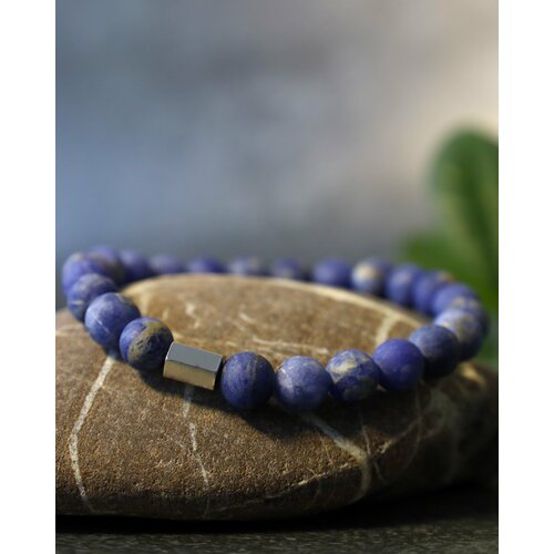 фото Браслет, содалит, 1 шт., размер 19 см, размер one size, серебряный, фиолетовый preciouskate