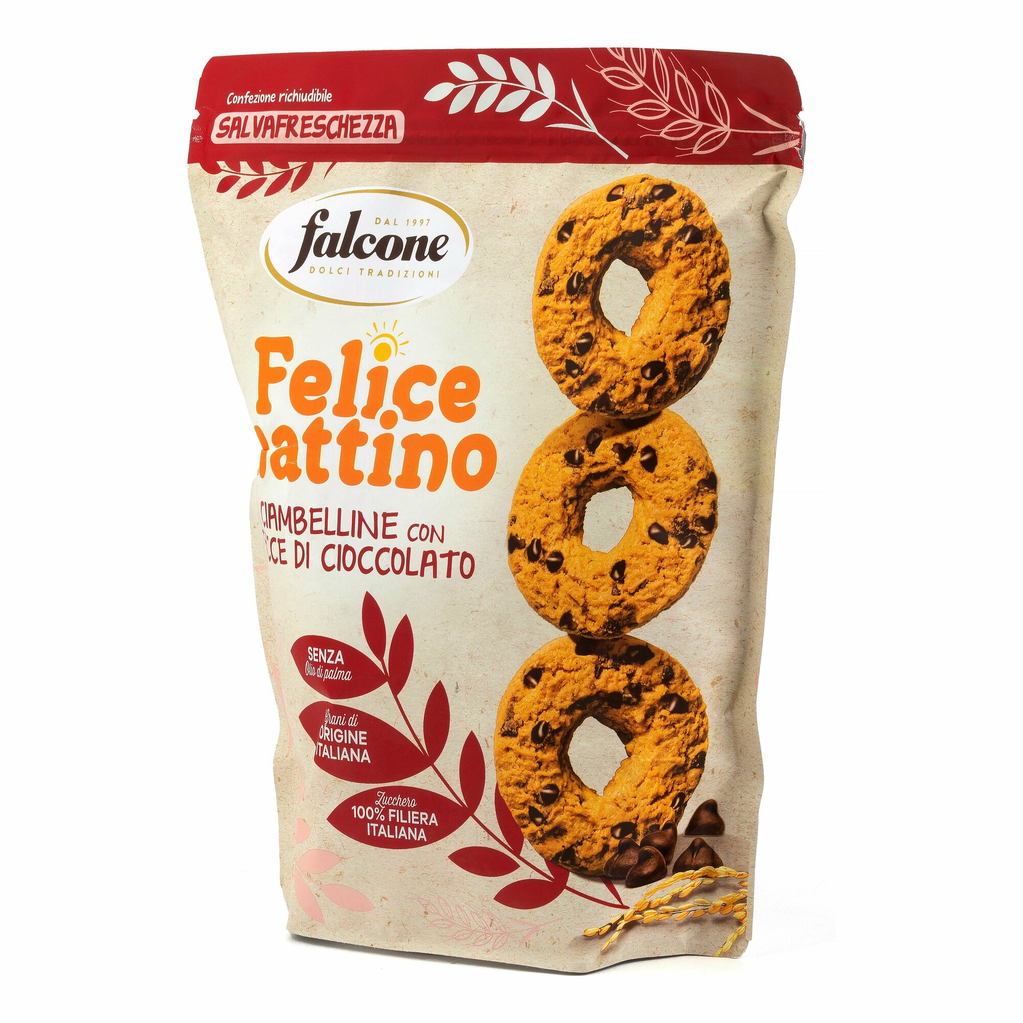 фото Печенье Falcone сдобное с шоколадной крошкой Ciambelline, 500г
