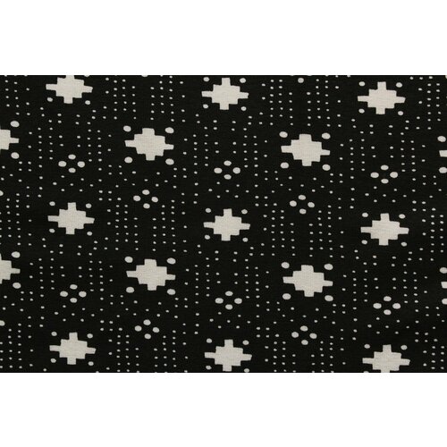 Ткань Трикотаж-стрейч чёрно-белый, ш146см, 0,5 м