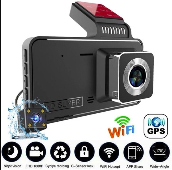 Автомобильный видеорегистратор с камерой заднего вида Ultra HD