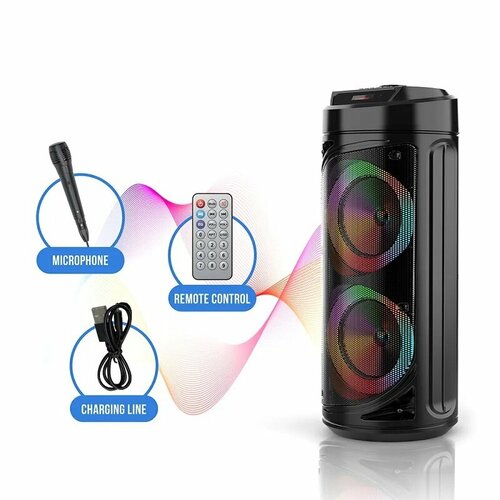 Беспроводная колонка BT Speaker ZQS-6212 караоке черный 266600₽