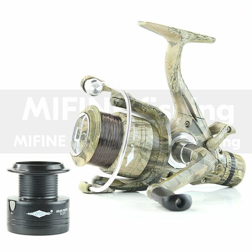 Катушка рыболовная с леской MIFINE TELE CARP 4000 5+1подш, с байтраннером