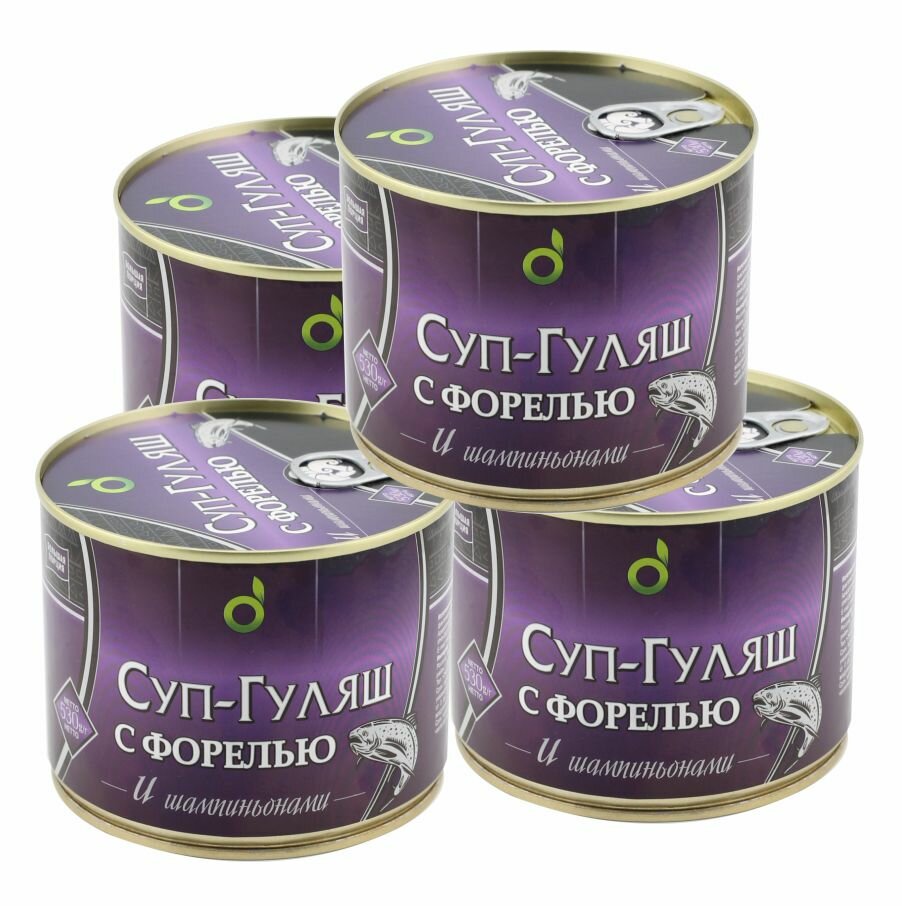 Суп гуляш с форелью и шампиньонами, 4шт х 530г, ECOFOOD (Армения)