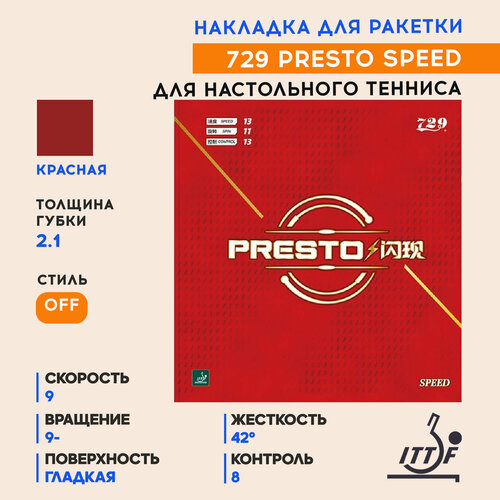 Накладка Presto Speed (жесткость 42, красный, 2.1)
