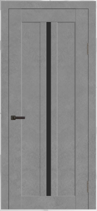 Межкомнатная дверь Сириус Экошпон 60х20 Бетон темный с коробкой наличниками и фурнитурой