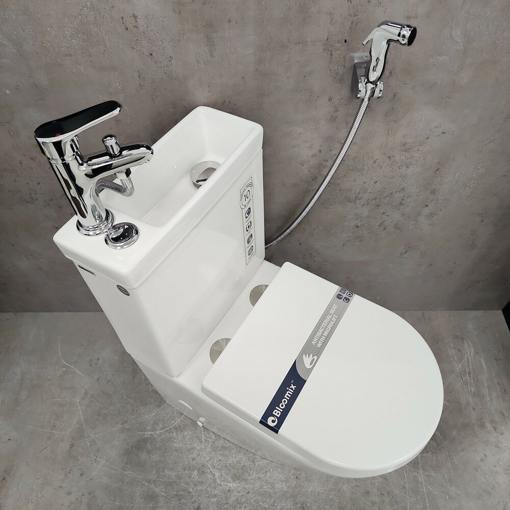 Унитаз Bloomix Prime F2071S/UF2 безободковый с раковиной — фото 1