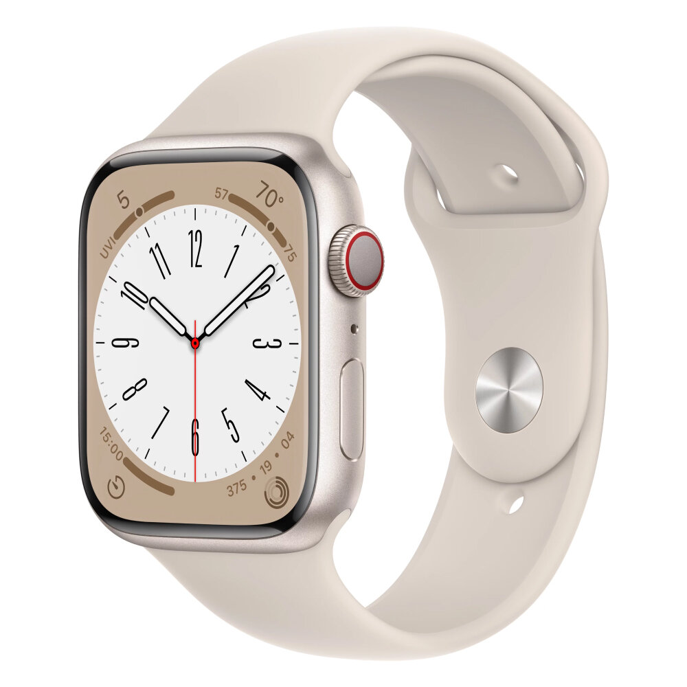 Умные часы Apple Watch Series 8, 45 мм, GPS+Cellular, корпус цвета «сияющая звезда», ремешок золотой, M/L