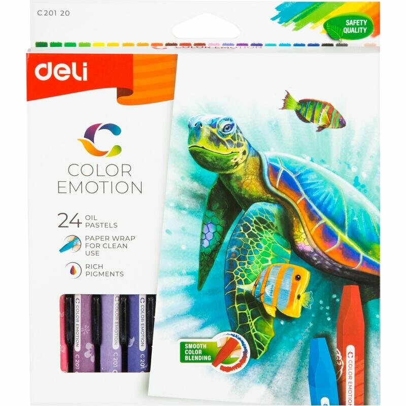 Пастель масляная Deli Color Emotion 24 цвета шестигранные, 1791515