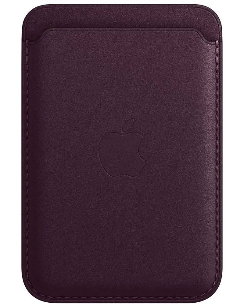 Картхолдер для iPhone 13, 13 Pro, 13 Pro Max / Leather Wallet MagSafe / Тёмная вишня