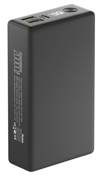 Внешний аккумулятор Olmio QX-20 20000mAh 22.5W PD Графитовый