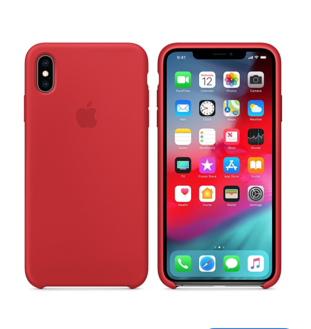 IPhone XS MAX красный силиконовый чехол Silicone case для айфон 10 икс эс макс