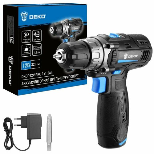Аккумуляторная дрель-шуруповерт Deko DKCD12V PRO 12В 1x15Ач 083-1003 2856₽