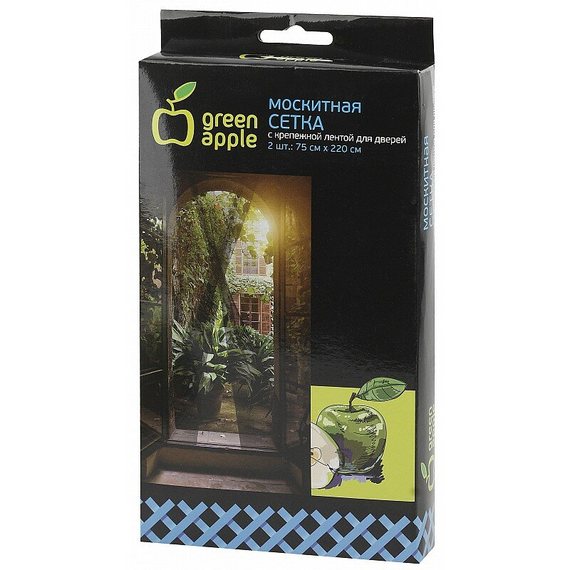 GBN003 GBN003 GREEN APPLE Москитная сетка на дверь 2штx75смx220см 2 шторы + крепежная лента цена за 1 шт