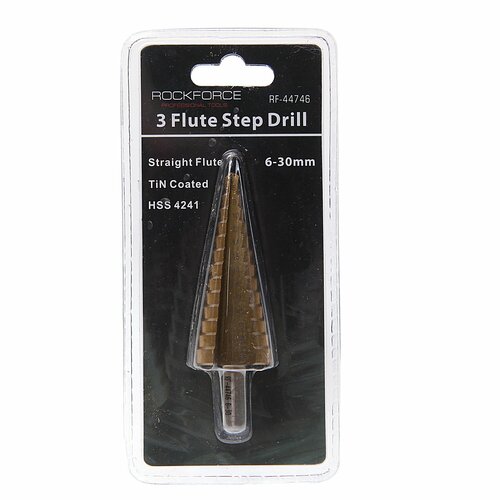 фото Сверло rf-44746 ступенчатое tin hss 4241(6-30мм), в блистере rockforce