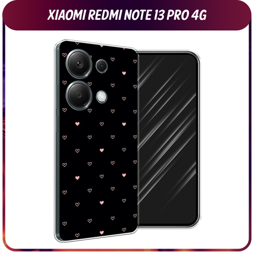 Силиконовый чехол на Xiaomi Redmi Note 13 Pro 4G/Poco M6 Pro 4G / Сяоми Редми Нот 13 Про 4G/Поко М6 Про 4G Чехол с сердечками силиконовый чехол на xiaomi redmi note 13 pro 4g poco m6 pro 4g сяоми редми нот 13 про 4g поко м6 про 4g мама права прозрачный