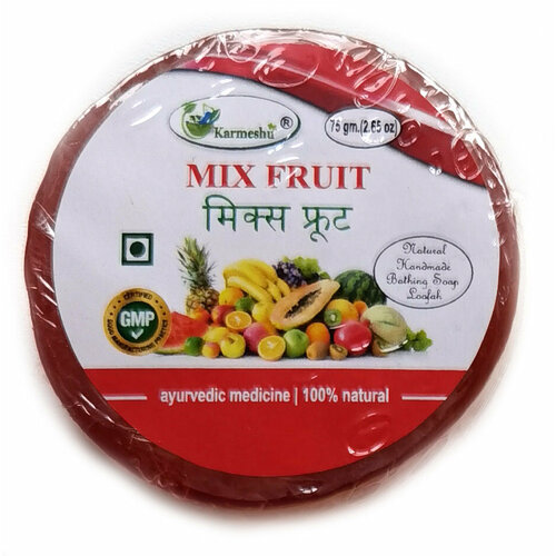 MIX FRUIT Natural Handmade Bathing Soap Karmeshu микс фрут натуральное мыло ручной работы с мочалкой внутри Кармешу 75 г 461₽