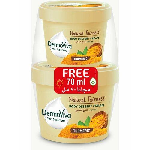 DermoViva NATURAL FAIRNESS Body Dessert Cream TURMERIC Dabur ДермоВива натуральное осветление крем для тела куркума Дабур 140 мл 70 мл в подарок 727₽