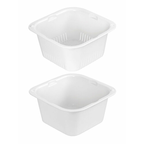 Контейнер для приготовления в СВЧ Набор дуршлаг миска 2 л 193х193х98 см 896₽