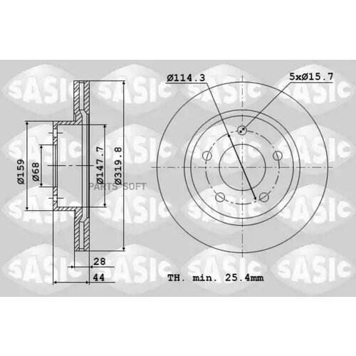 SASIC 6104026 Диск тормозной 2шт