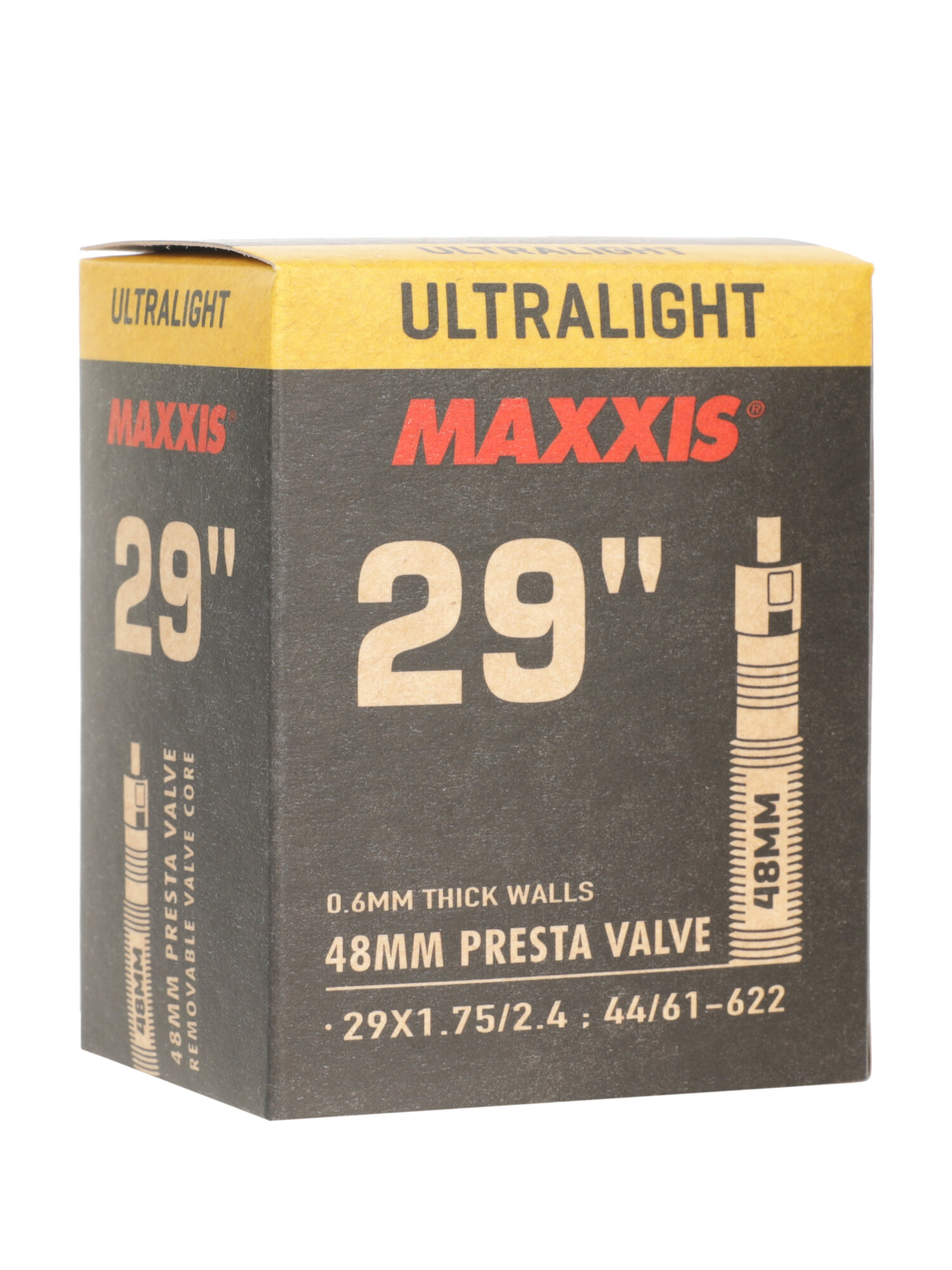 Велокамера Maxxis Ultralight 29X1.75/2.4 44/61-622 0.6mm Велониппель 48 мм