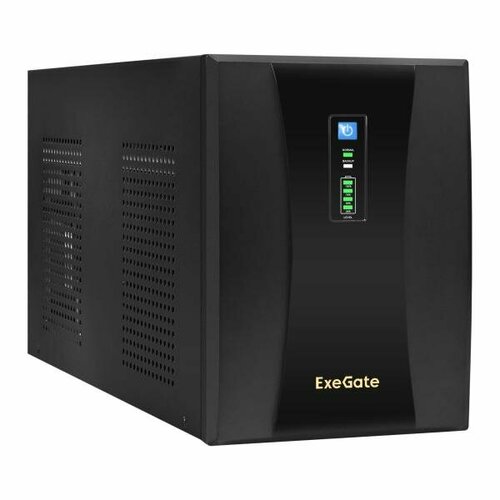 Exegate EX292614RUS ИБП ExeGate SpecialPro UNB-3000. LED. AVR.3SH.2C13. RJ. USB <3000VA/1800W, LED, AVR,3*Schuko+2*C13, RJ45/11, USB, металлический корпус