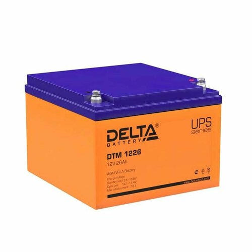 Аккумулятор UPS 12В 26А. ч Delta DTM 1226 батареи delta dtm 1226 26а ч 12в свинцово кислотный аккумулятор