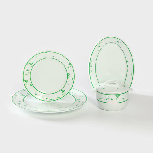 Сервиз столовый фарфоровый Деколь 4 предмета 3355₽