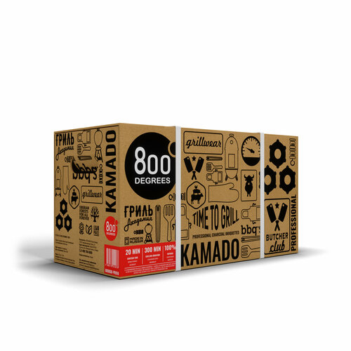 Угольные брикеты Камадо 800 Degrees, коробка 10 кг.