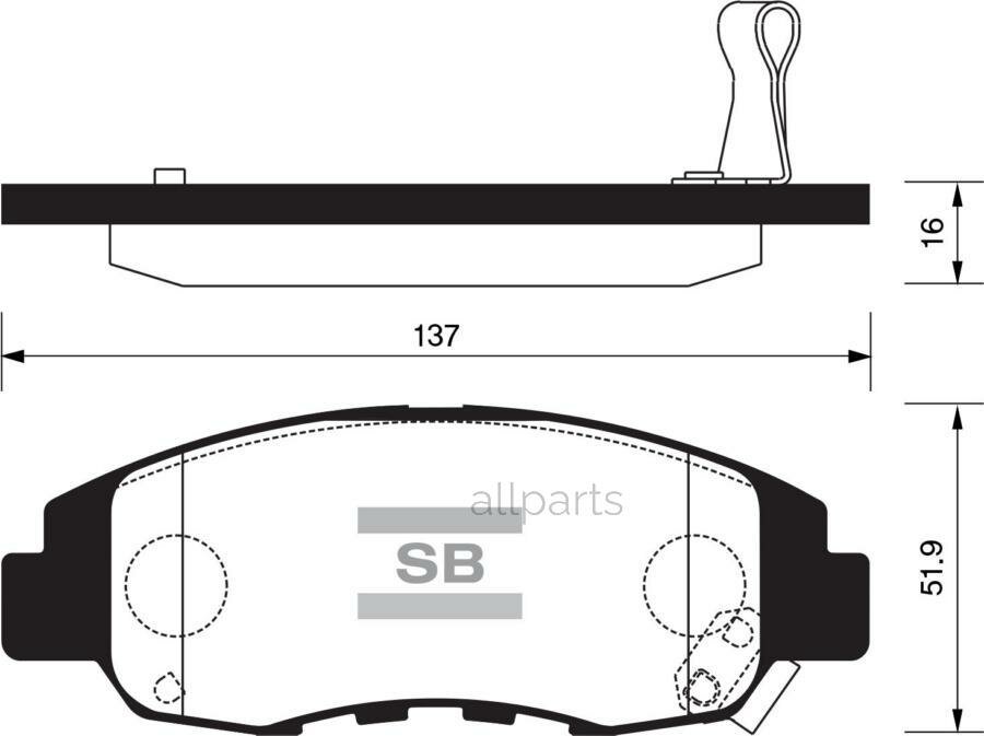 SANGSIN BRAKE SP1231 Колодки тормозные, передние