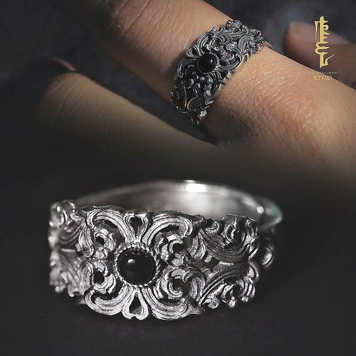 Кольцо, аметист синтетический